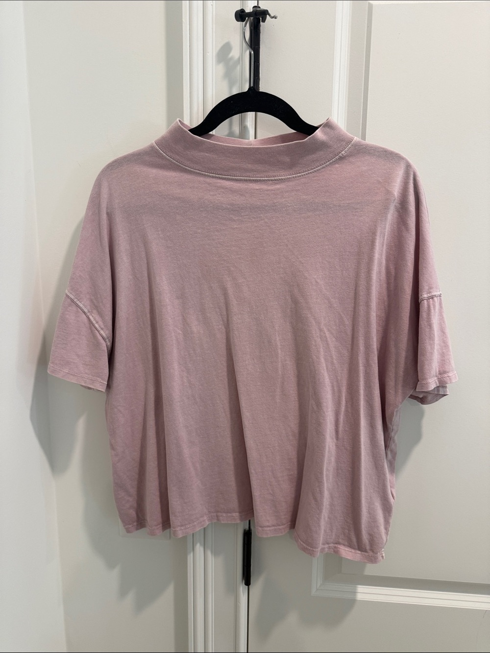 We The Free Relaxed Mock Neck Tee in Dusty Pink